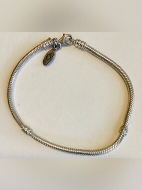 Pandora Silver Snake Chain Bracelet, Lobster Claw Clasp, 8”